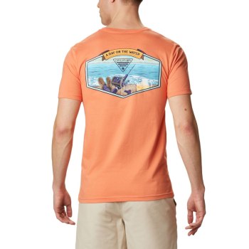 Columbia PFG Douth, Camiseta Naranjas Para Hombre | 145302-PAH